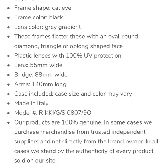 New, authentic jimmy choo women's Rikki/G/S 55mm sunglasses - Picture 14 of 14